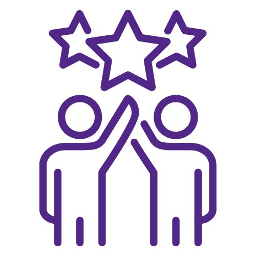 Collaboration high-five icon.