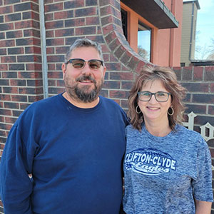 Candid photo, Patrick and Jolene Girard
