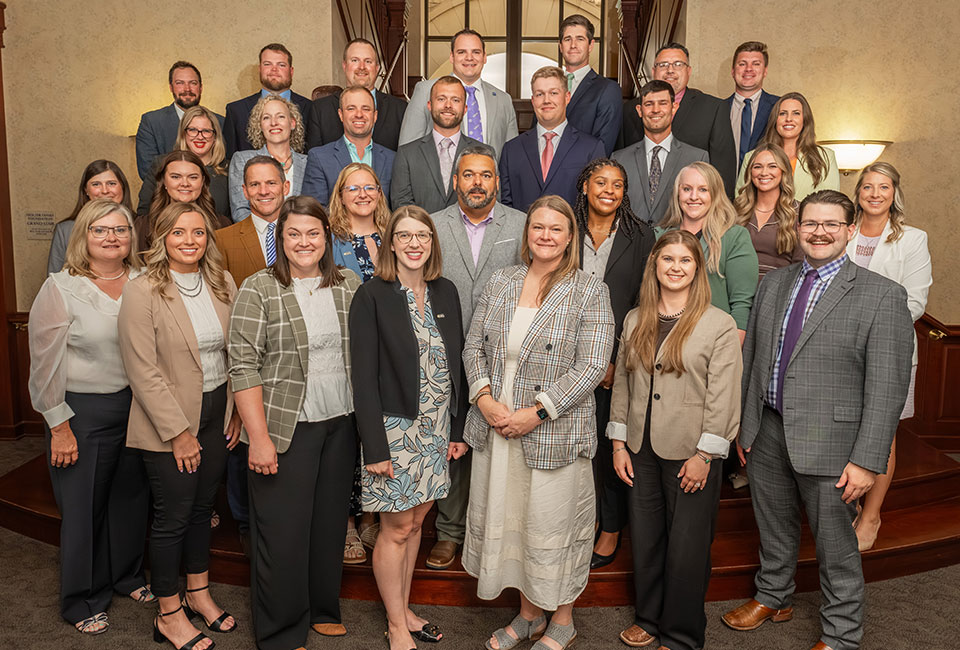 Group photo of the newest class members of the Kansas Agriculture and Rural Leadership program