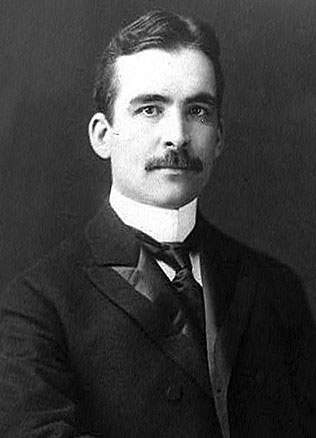 1800s portrait of Charles Marlatt, man in black suit with mustache