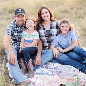 Happy family sitting for picture